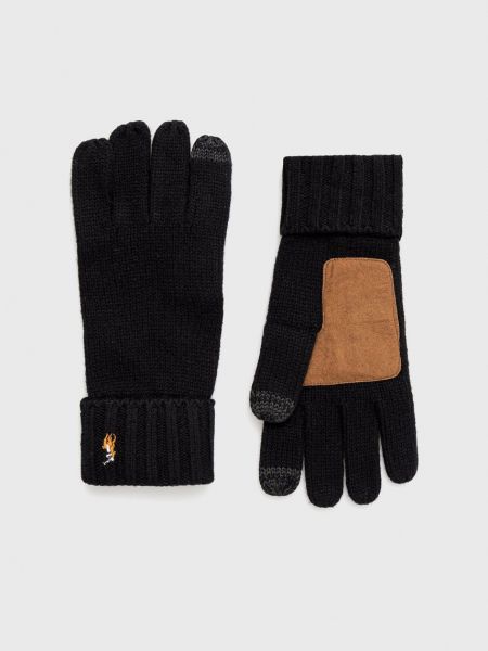 Volnene rokavice Polo Ralph Lauren črna