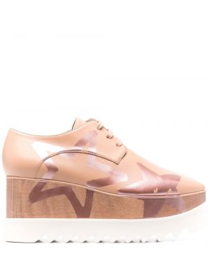 Със звездички ниски обувки на платформе с принт Stella Mccartney розово
