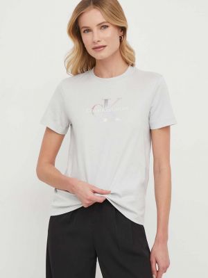 Koszulka bawełniana Calvin Klein Jeans szara