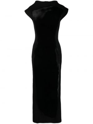 Gyapjú midi ruha Stefano Mortari fekete