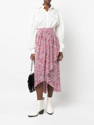 Spódnica asymetryczna drapowana Isabel Marant Etoile różowa