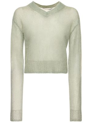 Пуловер от мохер Acne Studios зелено