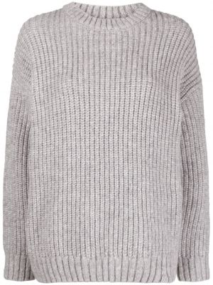 Chunky svetr s kulatým výstřihem Anine Bing šedý