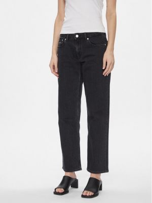 Priliehavé džínsy s rovným strihom Tommy Jeans čierna