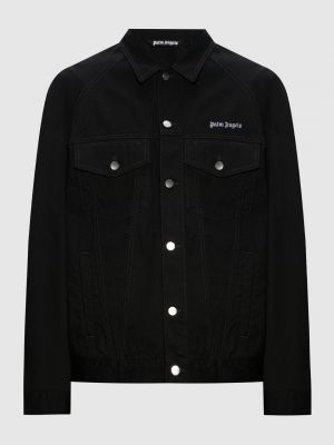Черная джинсовая куртка с вышивкой Palm Angels