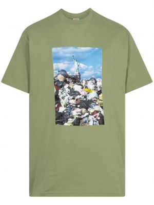 Koszulka z nadrukiem Supreme zielona