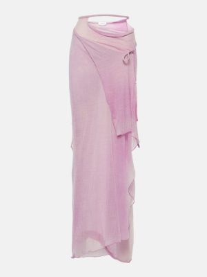 Vlnená dlhá sukňa Acne Studios fialová