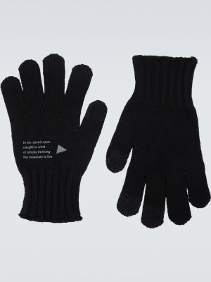 Μάλλινα γάντια And Wander μαύρο