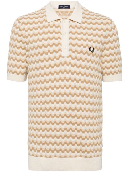 Poloshirt i jacquard stof Fred Perry brun