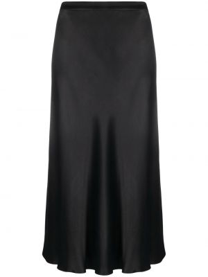 Saténové midi sukně s vysokým pasem na zip Dvf Diane Von Furstenberg - černá
