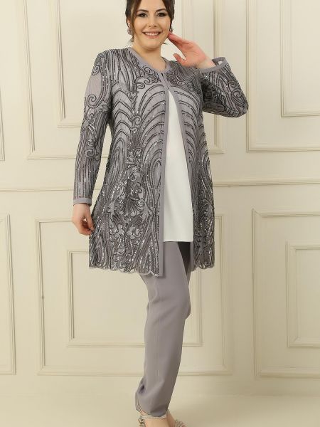 Bluza z vezenjem brez rokavov s cvetličnim vzorcem By Saygı