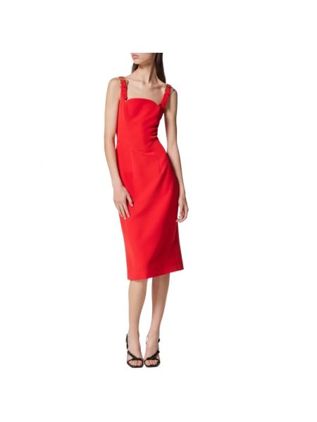 Sukienka midi Versace Jeans Couture czerwona