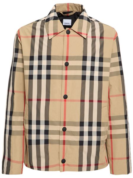 Trykt sjekket bomberjakke Burberry beige