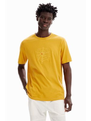 Camiseta con corazón Desigual amarillo