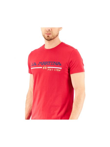 Camiseta con estampado de tela jersey La Martina rojo