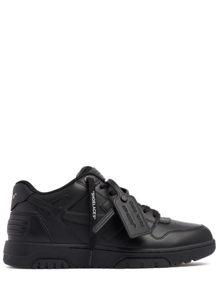 Sneakers di pelle business Off-white nero