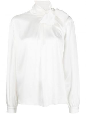 Bluzka z kokardką Alberta Ferretti biała