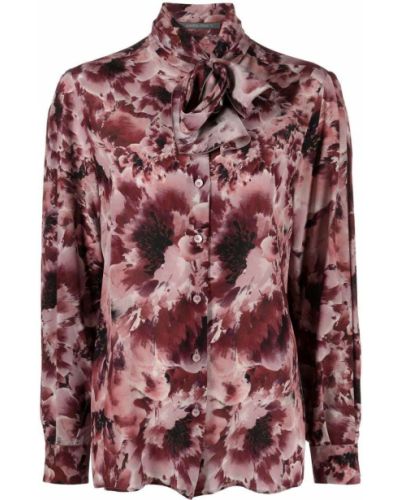 Trykt floral krage bluse Alberta Ferretti lilla