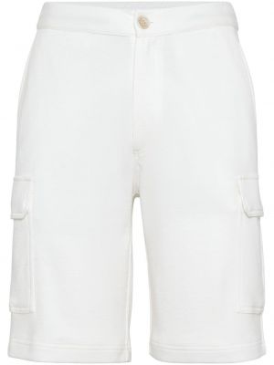Bombažne bermuda kratke hlače Brunello Cucinelli bela