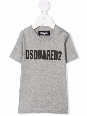 Trykt bomull t-skjorte for jenter Dsquared2 Kids grå