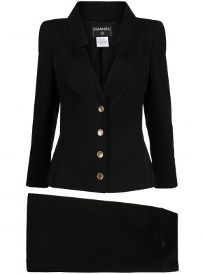 Вълнена пола Chanel Pre-owned черно