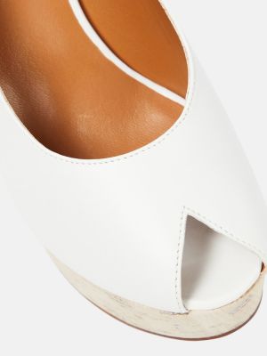 Полуотворени обувки с клин ток с отворена пета Clergerie бяло