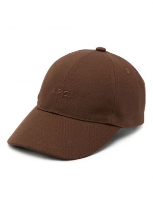 Haftowana czapka z daszkiem A.p.c. brązowa