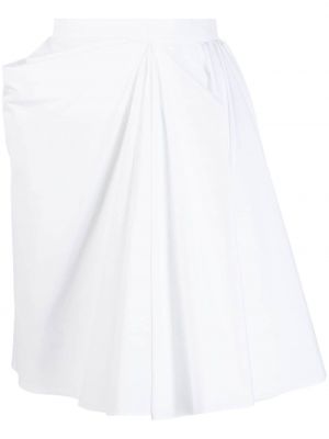 Mini spódniczka bawełniana drapowana Alexander Mcqueen biała