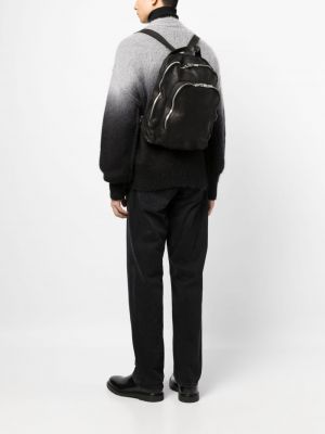 Leder rucksack mit reißverschluss Guidi