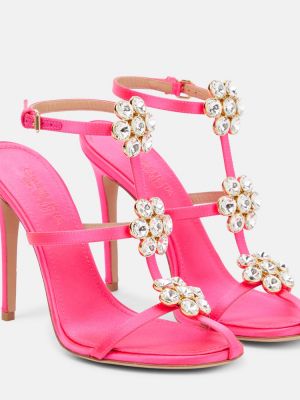 Satenaste sandali Giambattista Valli roza