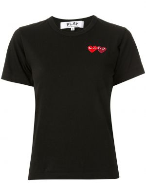 Tricou cu broderie Comme Des Garcons Play negru