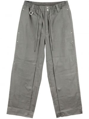 Bavlnené rovné nohavice Y-3 sivá