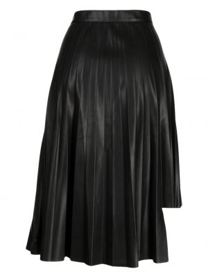 Plisované kožená sukně Tout A Coup černé