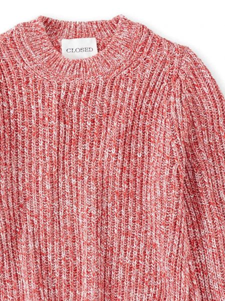Sweter z okrągłym dekoltem chunky Closed czerwony