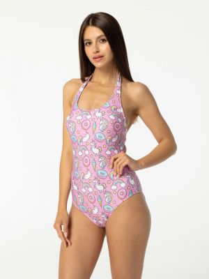 Bikini cu decupaj la spate Aloha From Deer roz