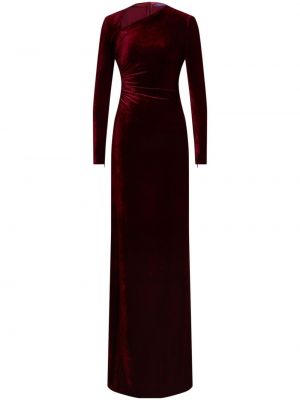 Aksamitna sukienka wieczorowa Ralph Lauren Collection czerwona