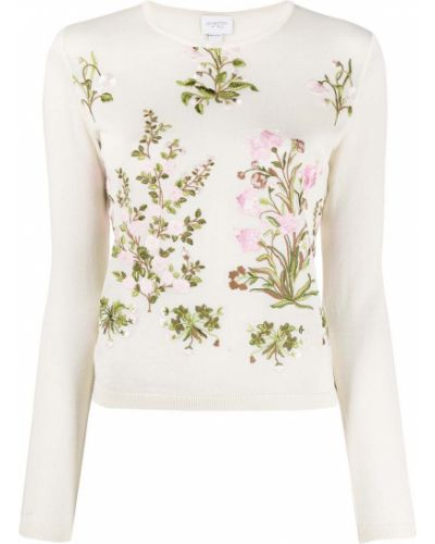 Jersey con bordado de flores de tela jersey Giambattista Valli