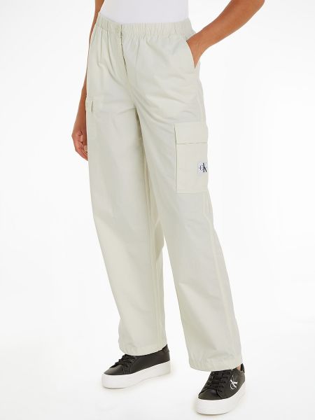 Pantalones cargo de algodón Calvin Klein Jeans blanco