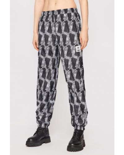 Pantaloni cu model leopard cu croială lejeră Vans negru