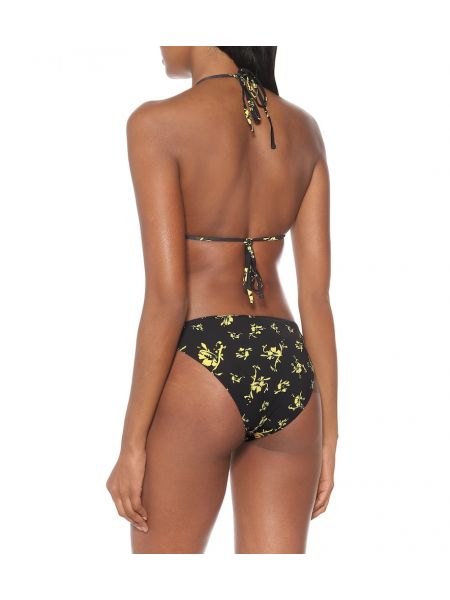 Bikini s cvjetnim printom Ganni crna