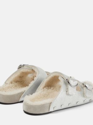 Kožené sandále Isabel Marant strieborná