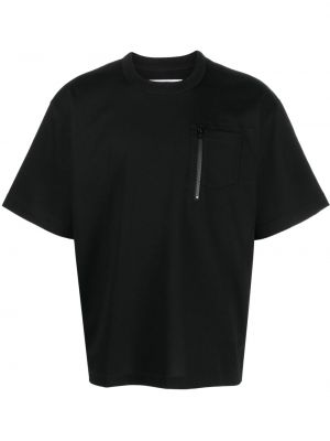T-shirt aus baumwoll mit taschen Sacai schwarz