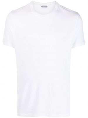 Bavlněné tričko Zanone bílé