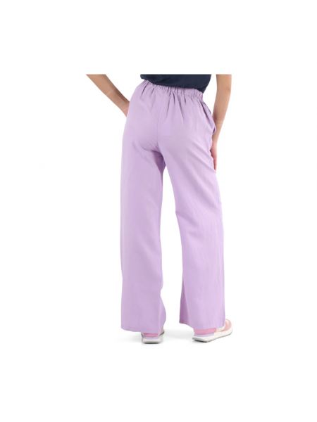 Pantalones de lino de viscosa Sun68 violeta