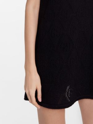 Mini robe en laine à imprimé Gucci noir