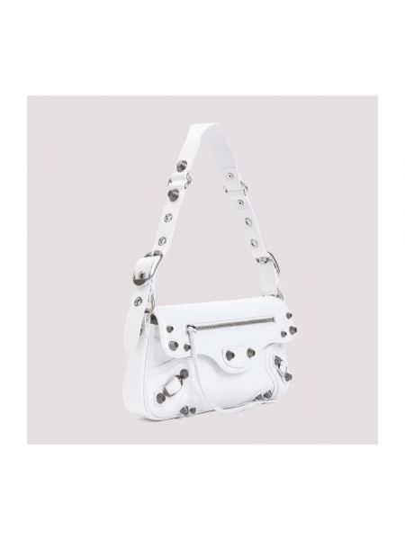 Bolsa de hombro con tachuelas Balenciaga blanco