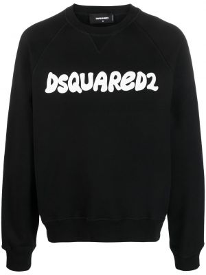 Raštuotas medvilninis džemperis Dsquared2 juoda