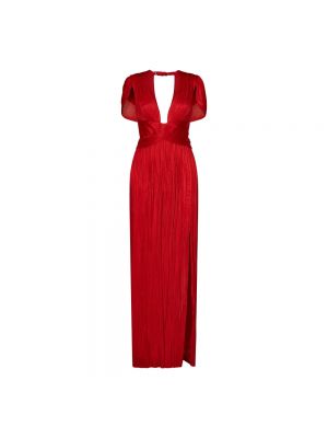 Sukienka długa z głębokim dekoltem Maria Lucia Hohan czerwona