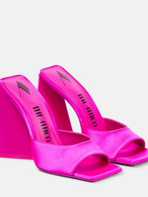 Papuci tip mules din satin The Attico roz