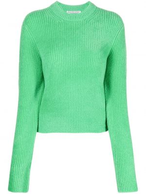 Sweter z okrągłym dekoltem Alexander Wang zielony